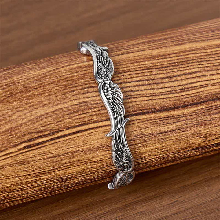 Bracelet manchette ouvert en plumes d'ange western « Fall From Heaven » - image 1