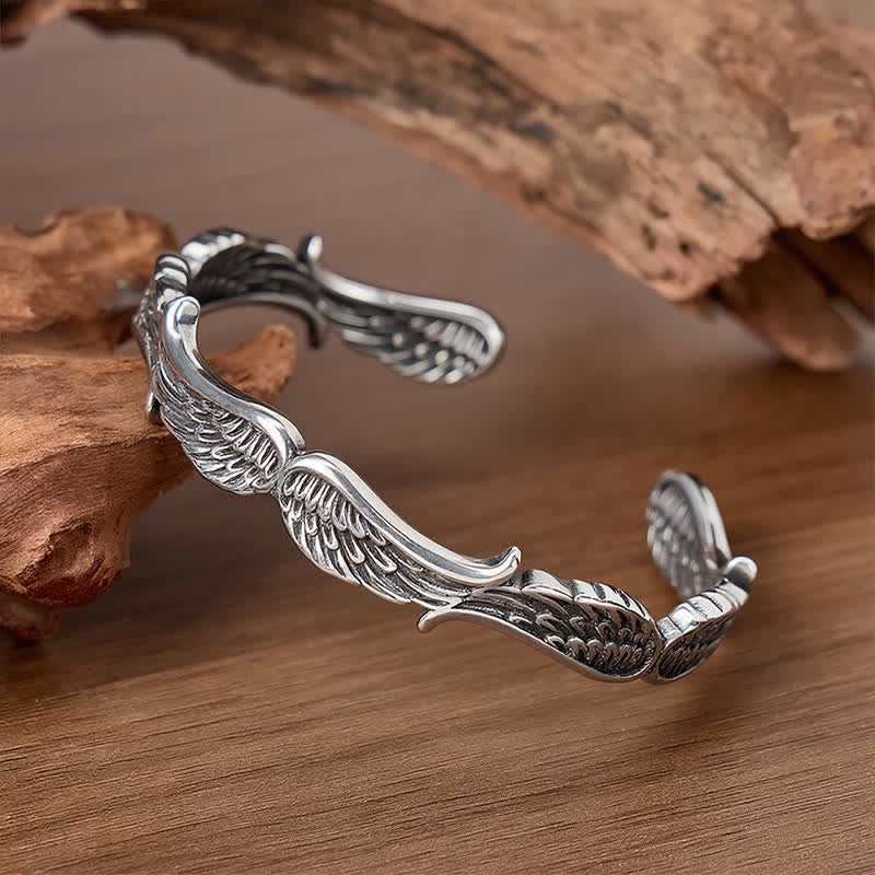Bracelet manchette ouvert en plumes d'ange western « Fall From Heaven » - image 2