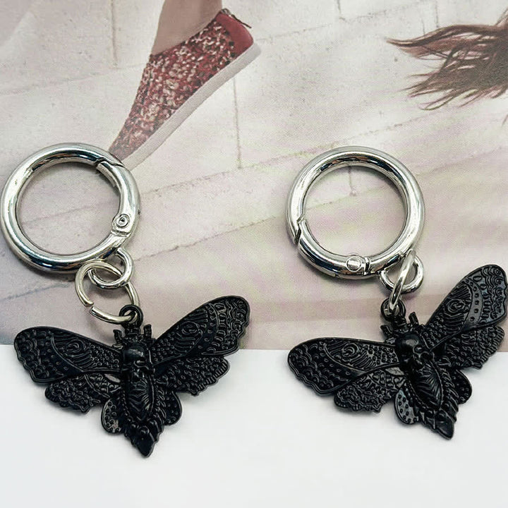 Lot de 2 accessoires pour sacs et bottes : breloques gothiques motif papillon de la mort - Noir - image 6