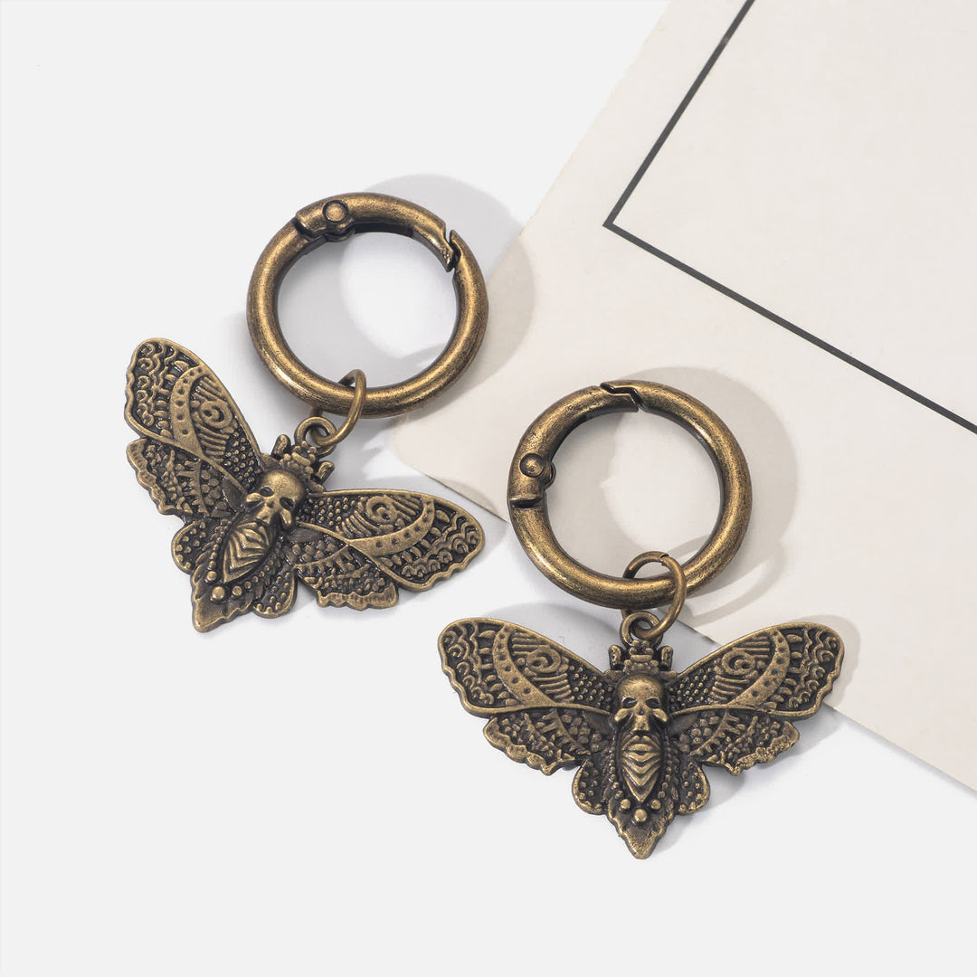 Lot de 2 accessoires pour sacs et bottes : breloques gothiques motif papillon de la mort - Bronze - image 1