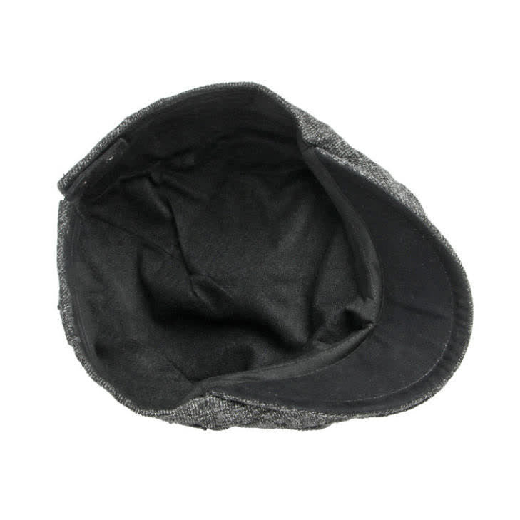 Béret à calotte plate en tweed style britannique traditionnel - image 5