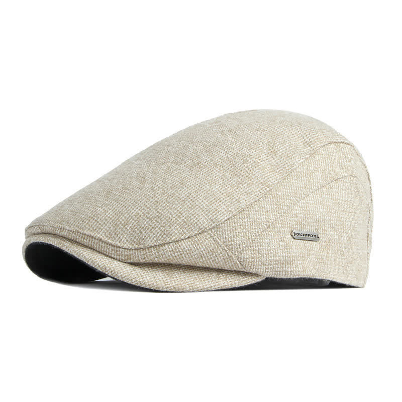 Béret à calotte plate en tweed style britannique traditionnel - Beige - Réglable (21 5/8"-23 1/4") - image 0