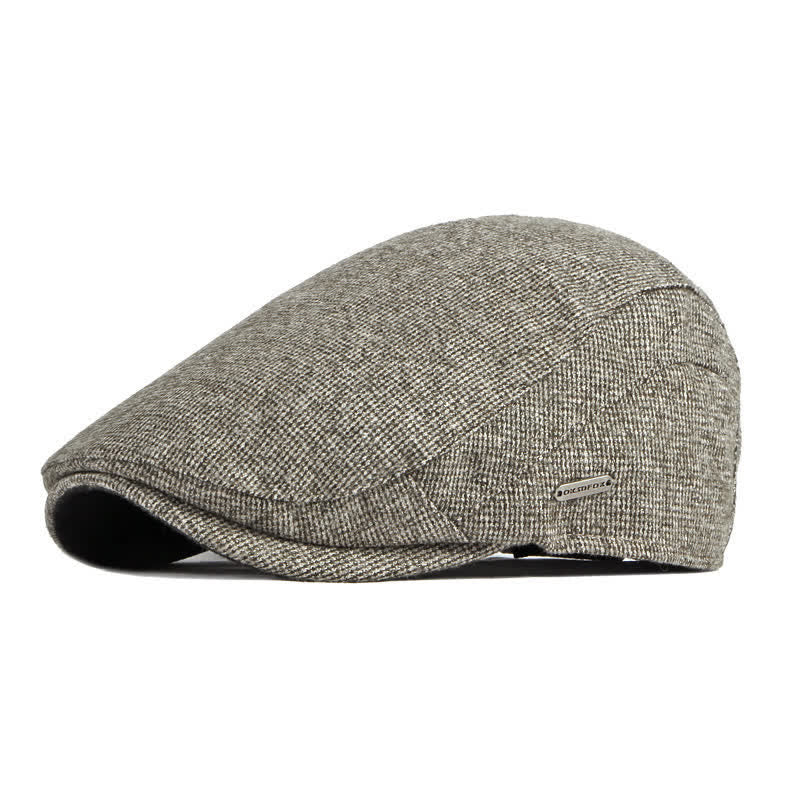 Béret à calotte plate en tweed style britannique traditionnel - Café - Réglable (21 5/8"-23 1/4") - image 11