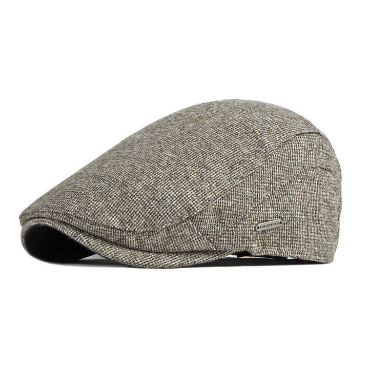 Béret à calotte plate en tweed style britannique traditionnel - Café - Réglable (21 5/8"-23 1/4") - image 11