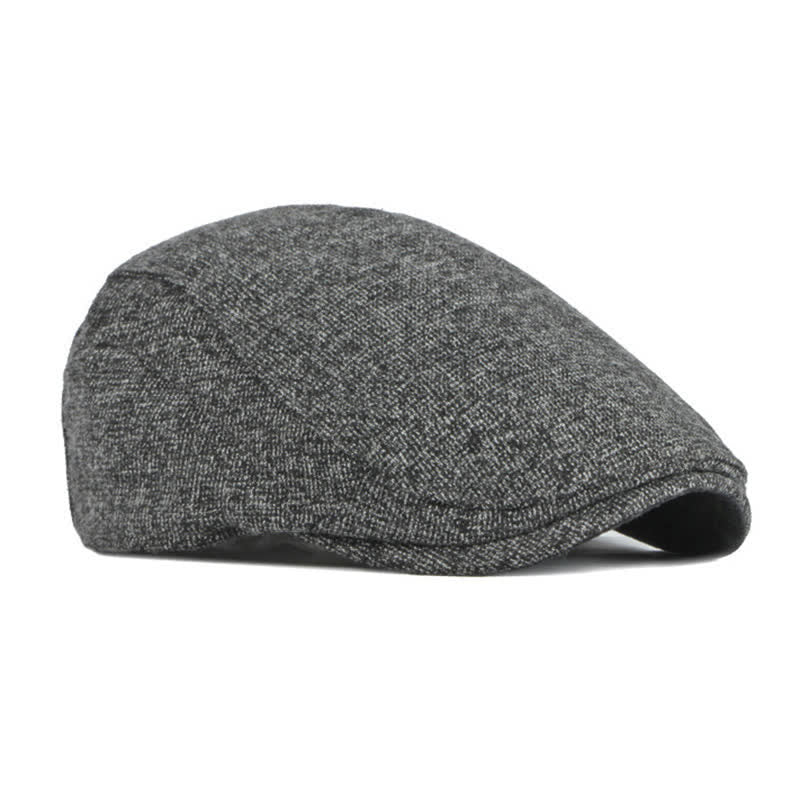 Béret à calotte plate en tweed style britannique traditionnel - image 4