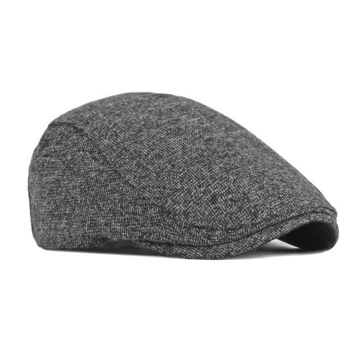 Béret à calotte plate en tweed style britannique traditionnel - image 4