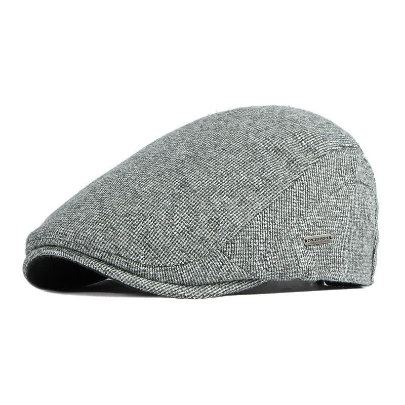 Béret à calotte plate en tweed style britannique traditionnel - Gris clair - Réglable (21 5/8"-23 1/4") - image 12