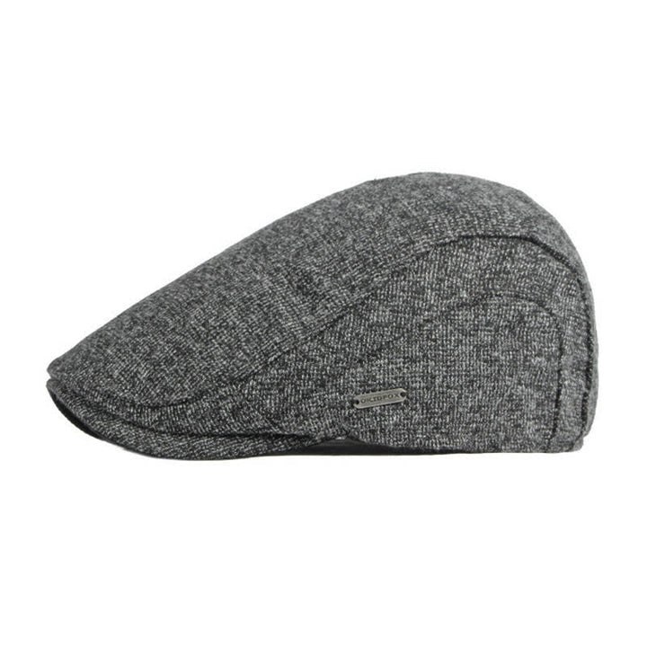 Béret à calotte plate en tweed style britannique traditionnel - image 3