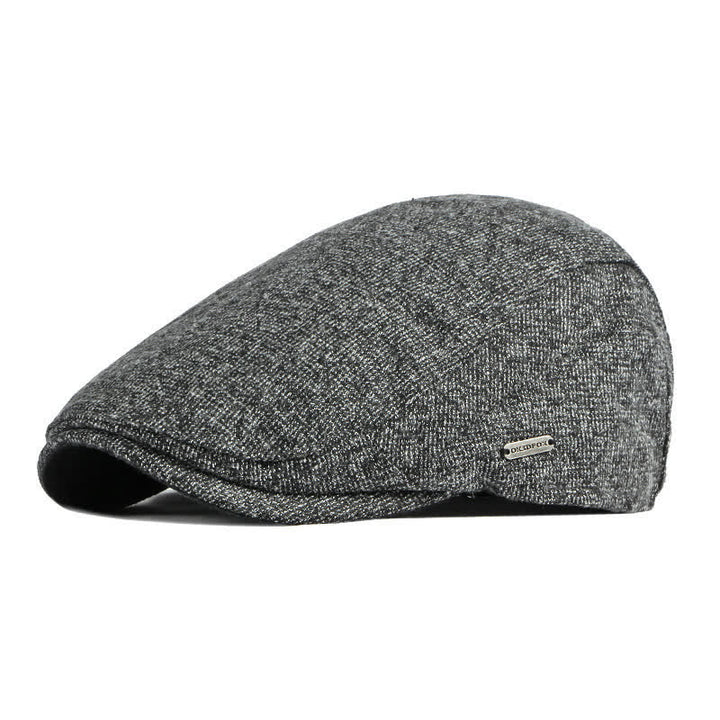 Béret à calotte plate en tweed style britannique traditionnel - Gris foncé - Réglable (21 5/8"-23 1/4") - image 2