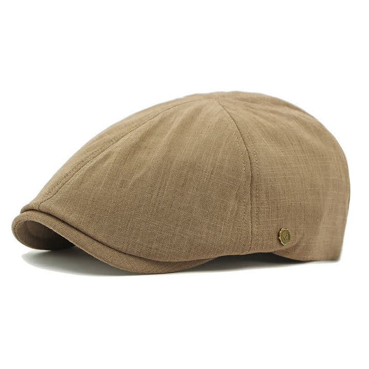 Béret moderne et confortable de style vintage à calotte plate et élastique à l'arrière - Café léger - Réglable (21 5/8"-23 1/4") - image 0