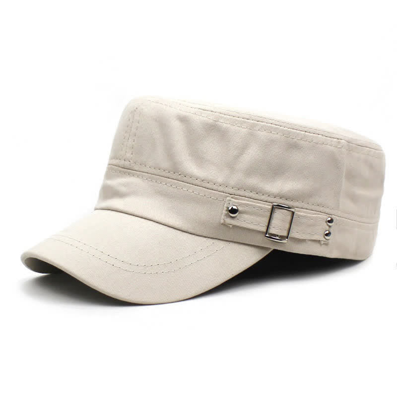 Casquette militaire emblématique en coton, style cadet, avec boucle latérale - Ivoire - M (22"-22 7/8") - image 2