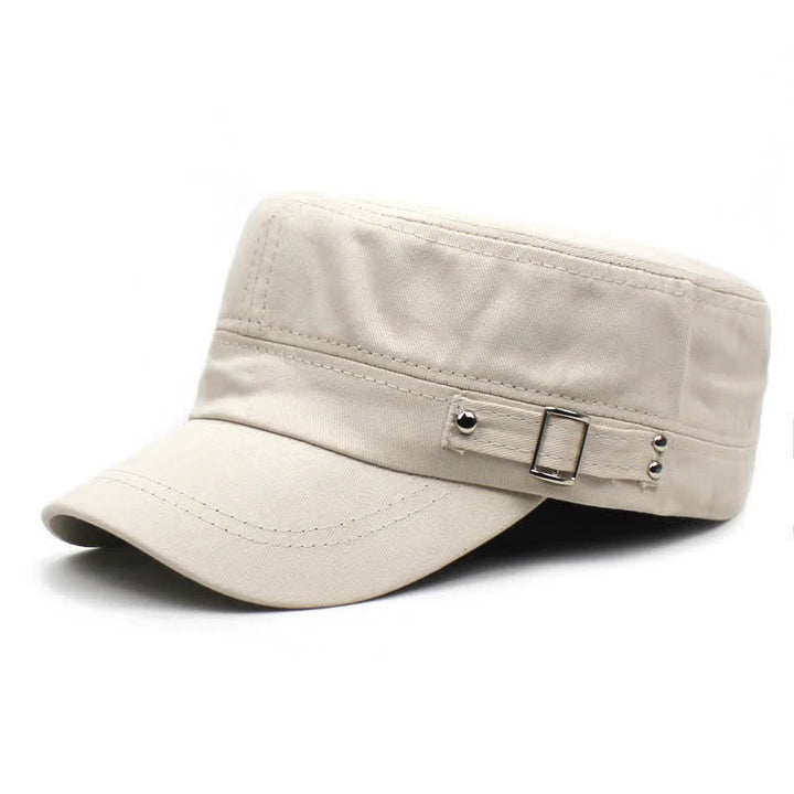 Casquette militaire emblématique en coton, style cadet, avec boucle latérale - Ivoire - M (22"-22 7/8") - image 2