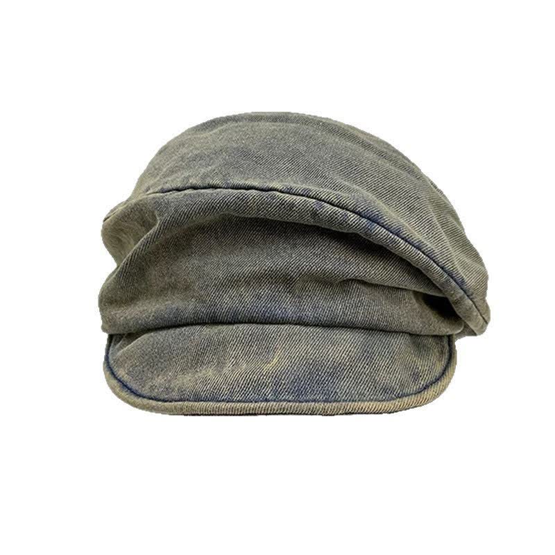 Béret souple en coton lavé gris olive artistique - image 1