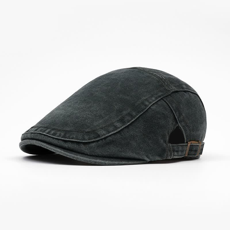 Béret en coton lavé d'inspiration rétro pour tous les jours - Vert foncé - Réglable (21 5/8"-23 5/8") - image 10