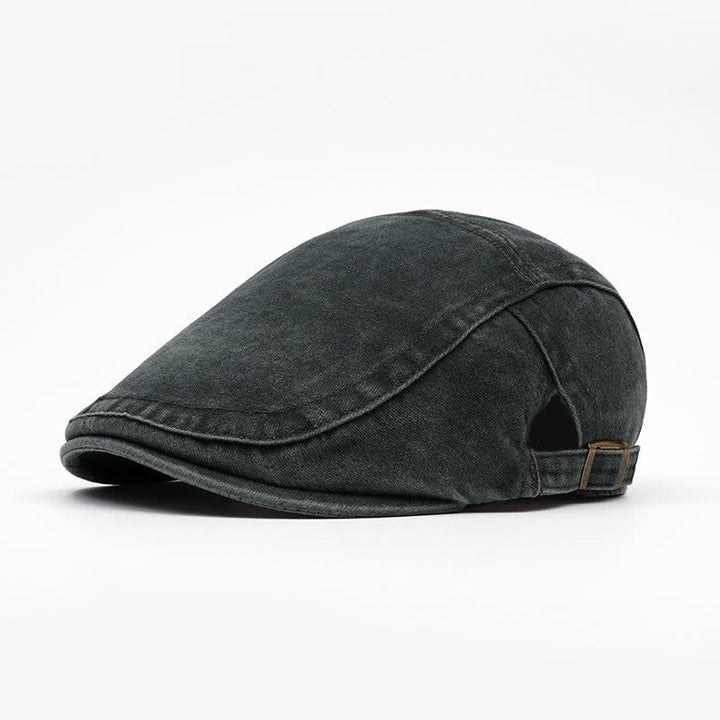 Béret en coton lavé d'inspiration rétro pour tous les jours - Vert foncé - Réglable (21 5/8"-23 5/8") - image 10