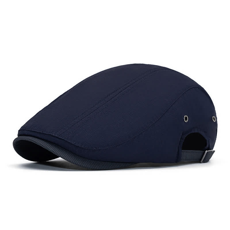 Béret plat à fines rayures pour la conduite urbaine avec sangle réglable - Marine - Réglable (22"-24") - image 9
