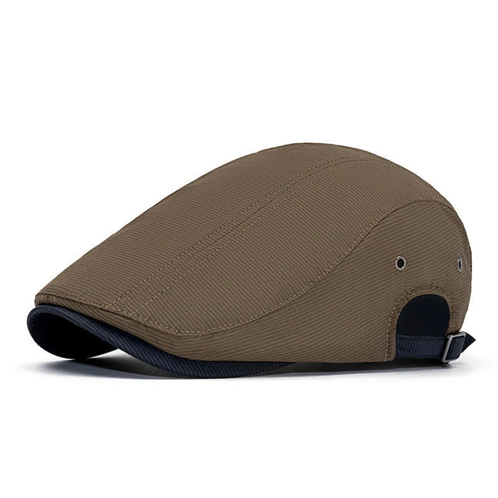 Béret plat à fines rayures pour la conduite urbaine avec sangle réglable - Café - Réglable (22"-24") - image 10