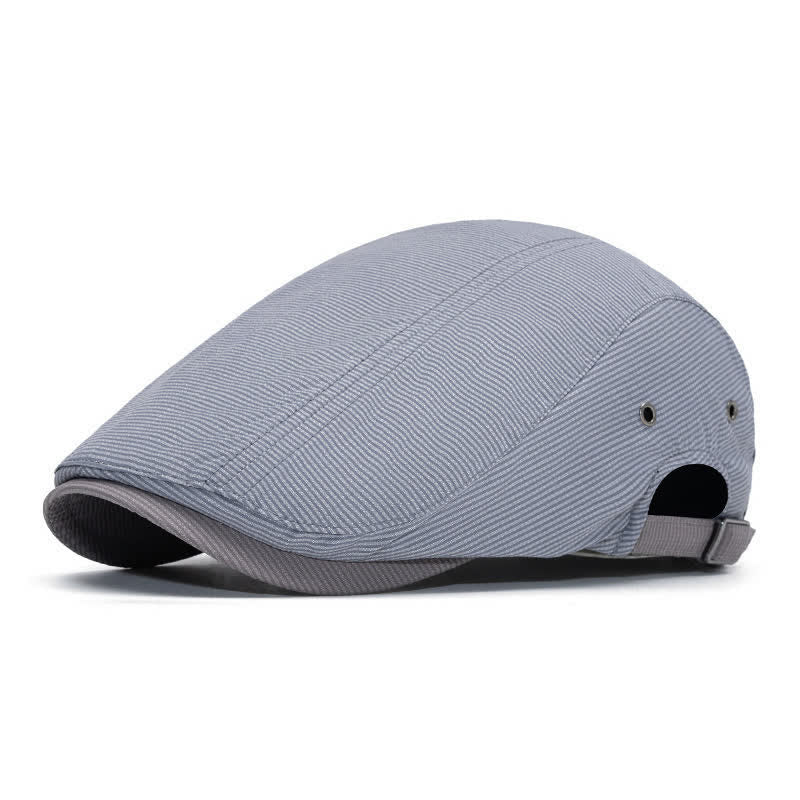 Béret plat à fines rayures pour la conduite urbaine avec sangle réglable - Gris clair - Réglable (22"-24") - image 12