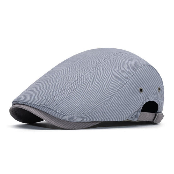 Béret plat à fines rayures pour la conduite urbaine avec sangle réglable - Gris clair - Réglable (22"-24") - image 12