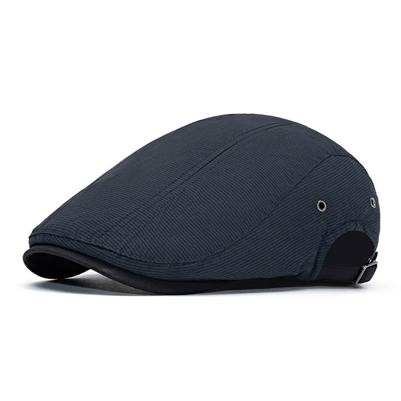 Béret plat à fines rayures pour la conduite urbaine avec sangle réglable - Gris foncé - Réglable (22"-24") - image 13
