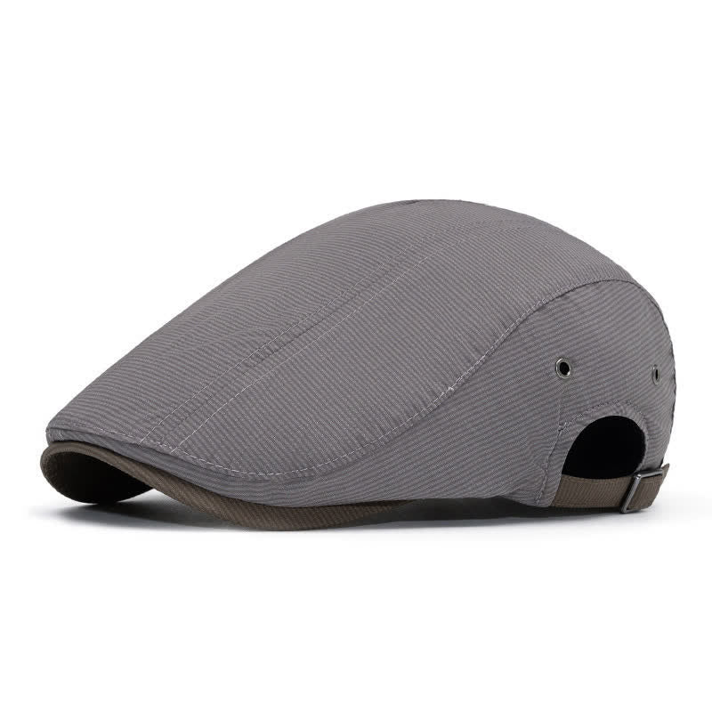 Béret plat à fines rayures pour la conduite urbaine avec sangle réglable - Gris moyen - Réglable (22"-24") - image 1