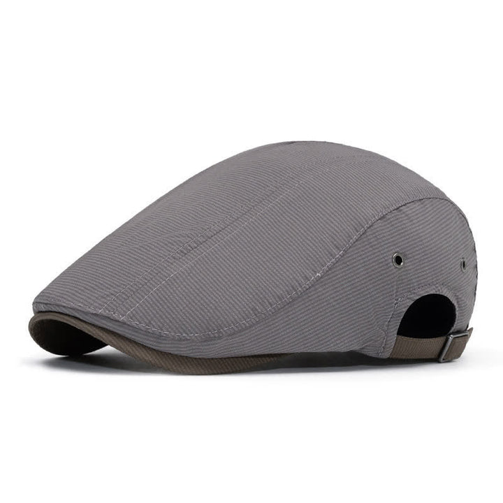 Béret plat à fines rayures pour la conduite urbaine avec sangle réglable - Gris moyen - Réglable (22"-24") - image 1