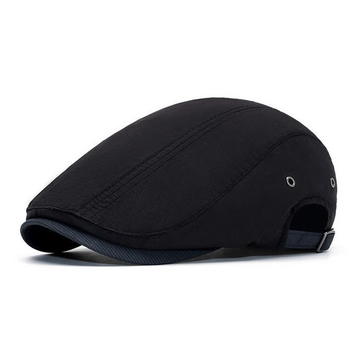 Béret plat à fines rayures pour la conduite urbaine avec sangle réglable - Noir - Réglable (22"-24") - image 8