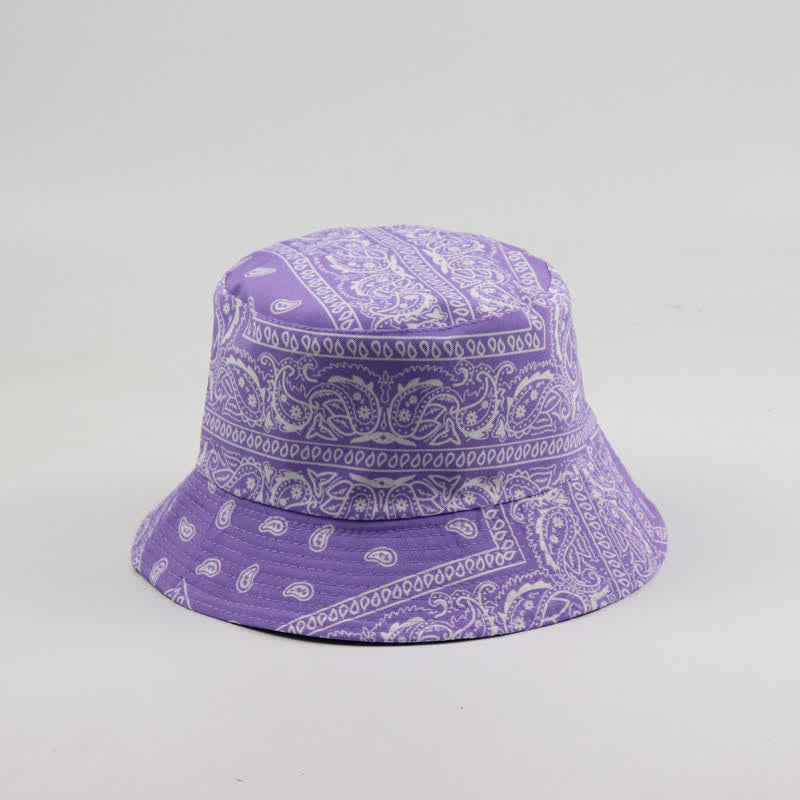 Bob de pêcheur réversible unisexe à motif cachemire - Violet - M (22"-22 7/8") - image 8