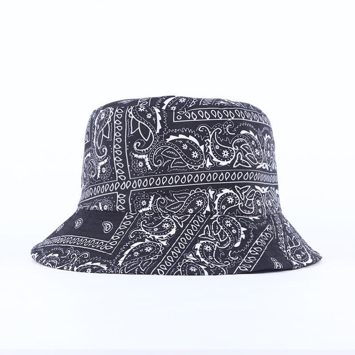 Bob de pêcheur réversible unisexe à motif cachemire - Noir - M (22"-22 7/8") - image 9