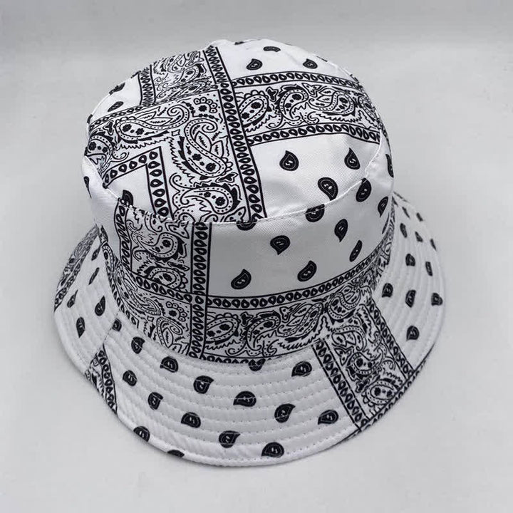 Bob de pêcheur réversible unisexe à motif cachemire - Blanc - M (22"-22 7/8") - image 10