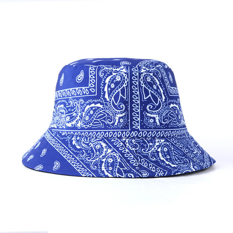 Bob de pêcheur réversible unisexe à motif cachemire - Bleu - M (22"-22 7/8") - image 0