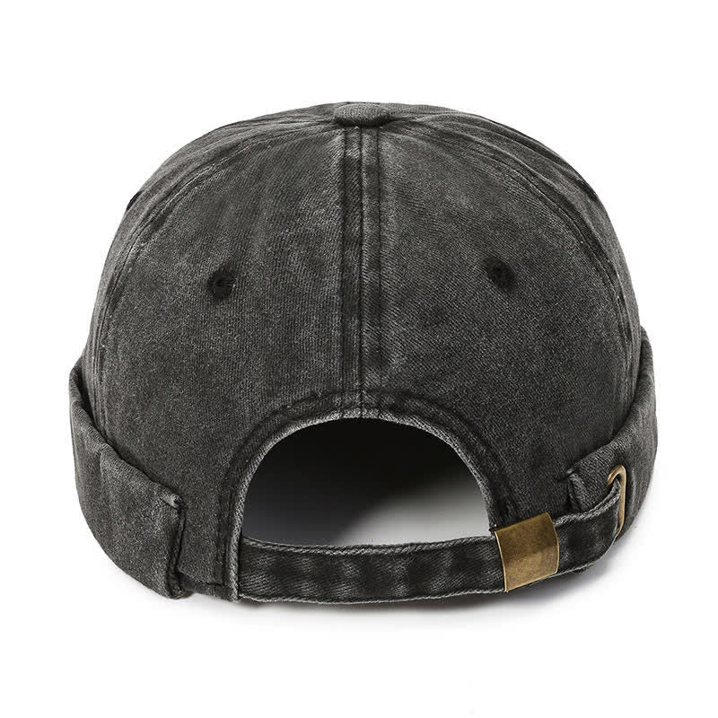 Casquette docker vintage décontractée en coton lavé sans visière - image 1