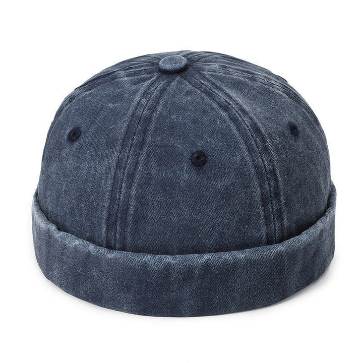 Casquette docker vintage décontractée en coton lavé sans visière - Marine - Réglable (22"-23 5/8") - image 7