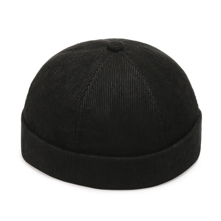 Bonnet en velours côtelé uni sans visière - Noir - Réglable (22"-23 5/8") - image 0