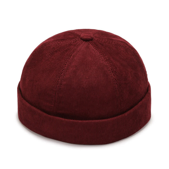 Bonnet en velours côtelé uni sans visière - Vin - Réglable (22"-23 5/8") - image 7