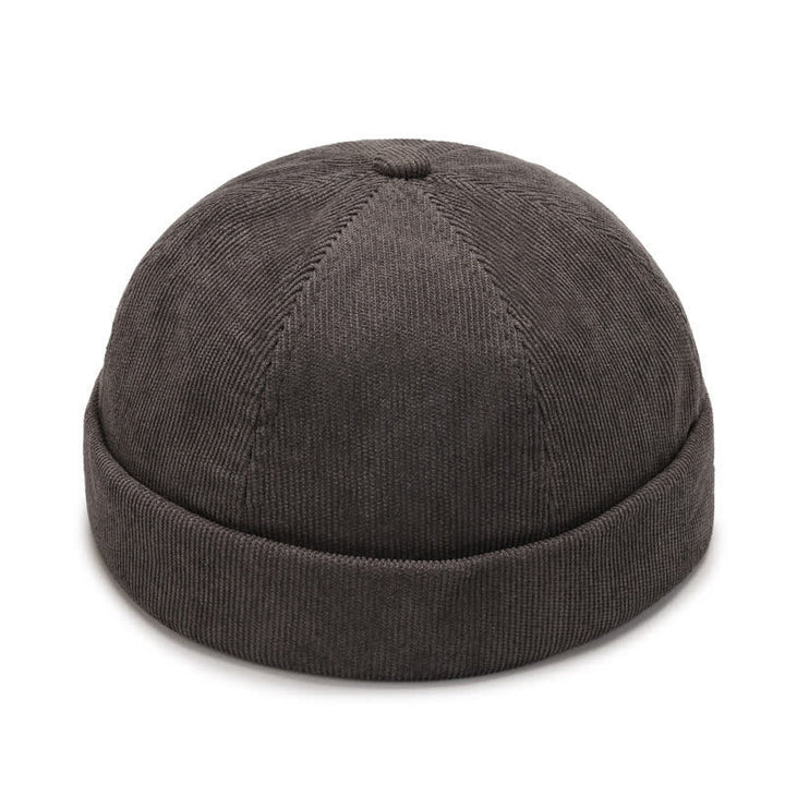 Bonnet en velours côtelé uni sans visière - Gris - Réglable (22"-23 5/8") - image 10