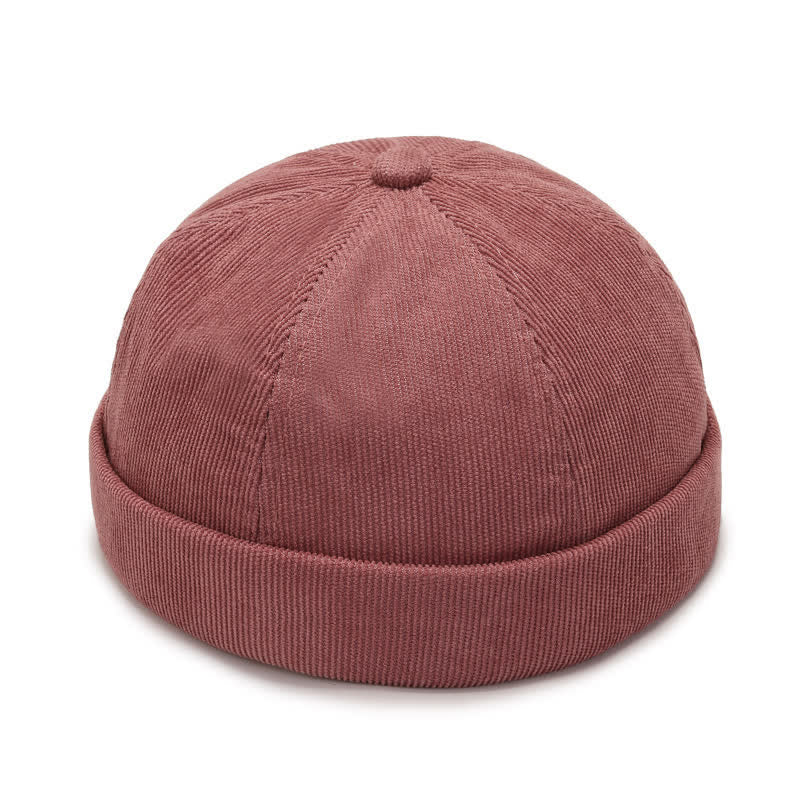 Bonnet en velours côtelé uni sans visière - Rose - Réglable (22"-23 5/8") - image 1