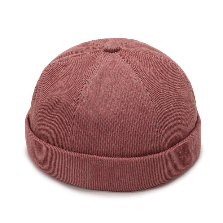 Bonnet en velours côtelé uni sans visière - Rose - Réglable (22"-23 5/8") - image 1