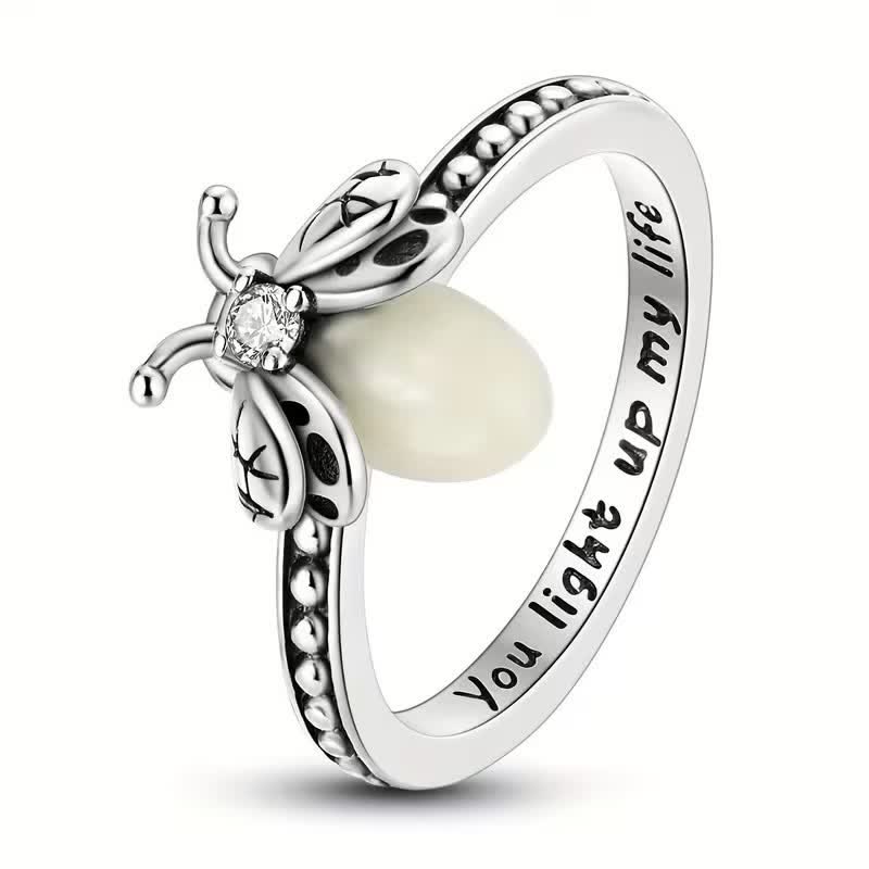 Bague luciole lumineuse en argent sterling 925 « Tu illumines ma vie » - Argent - 10 US - image 0