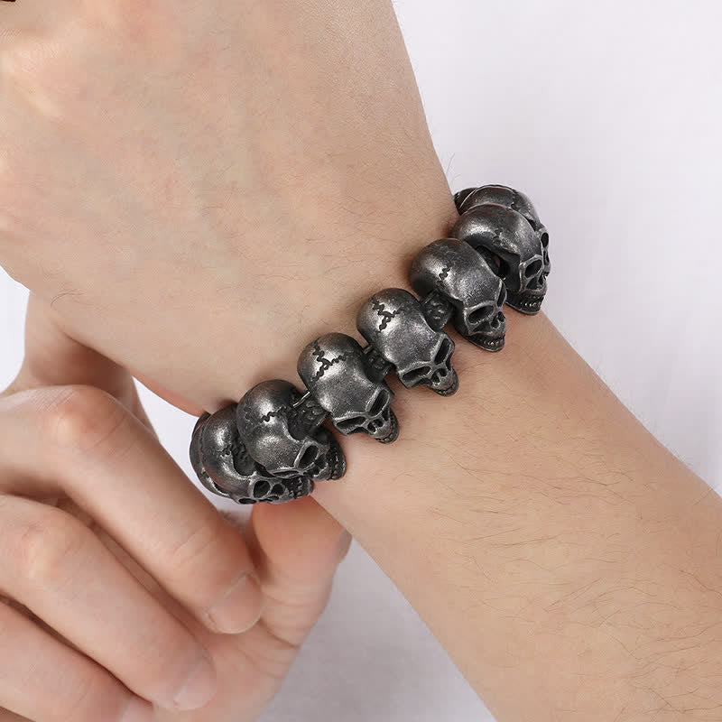 Bracelet punk biker à maillons tête de mort, style hip-hop. - image 12
