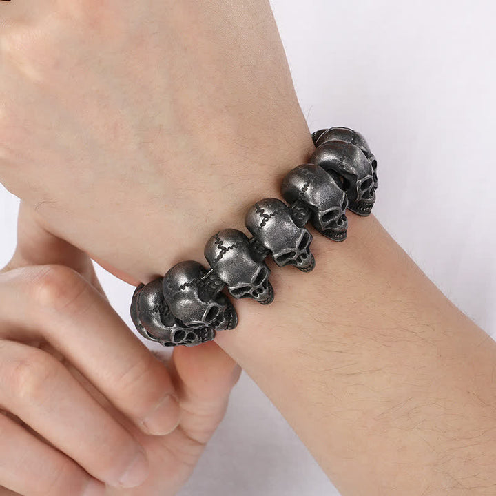 Bracelet punk biker à maillons tête de mort, style hip-hop. - image 12