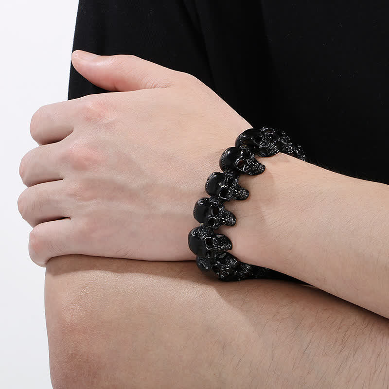 Bracelet punk biker à maillons tête de mort, style hip-hop. - image 14