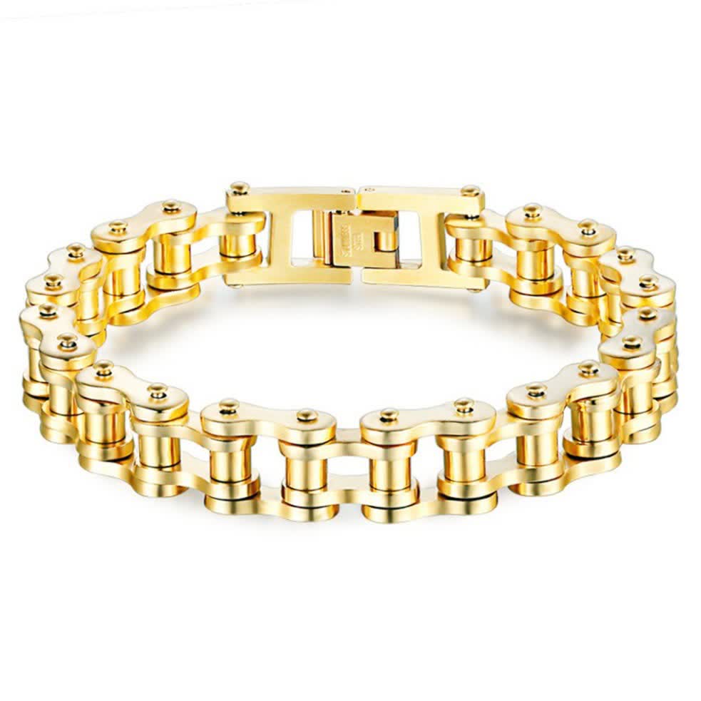 Roulez avec style ! Bracelet de chaîne de moto intrépide - Or - image 14