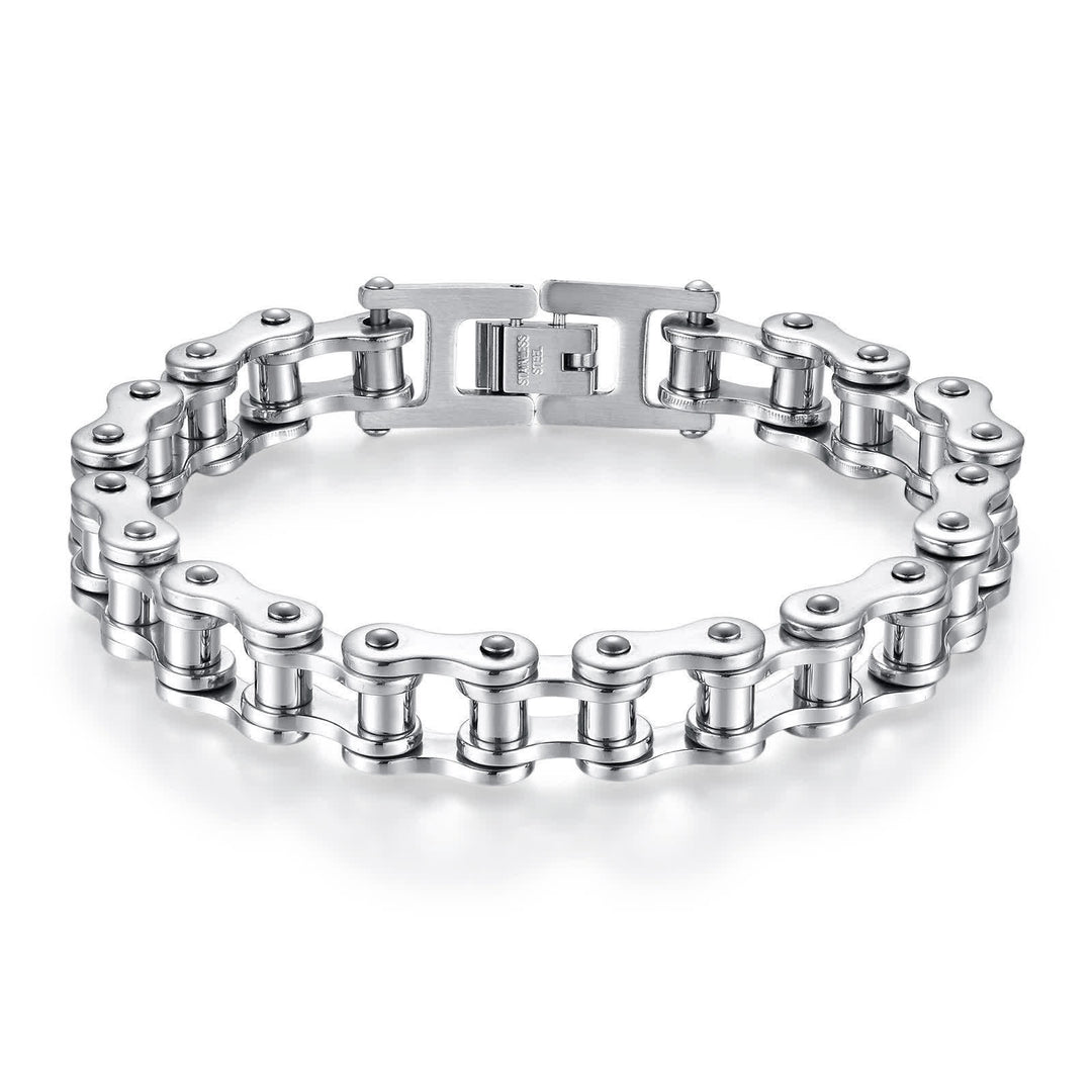Roulez avec style ! Bracelet de chaîne de moto intrépide - Argent - image 12