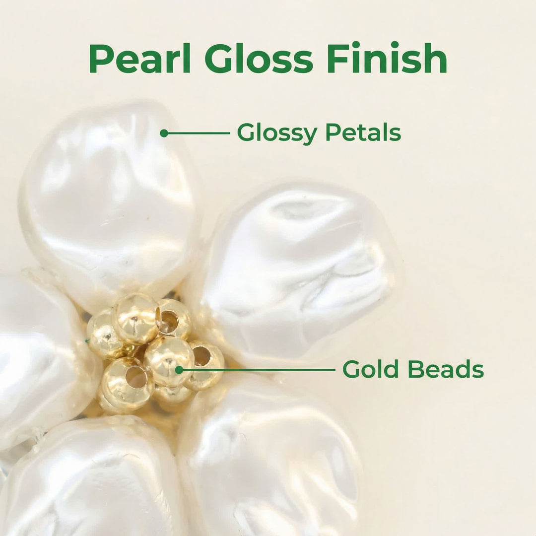 1 paire de couvre-boutons de chemise décoratifs à pression en forme de fleur de perle - image 2