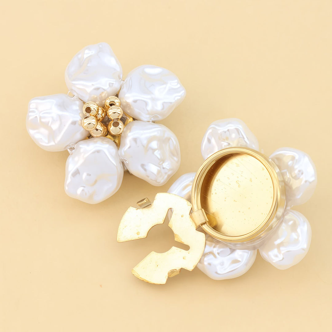 1 paire de couvre-boutons de chemise décoratifs à pression en forme de fleur de perle - image 4