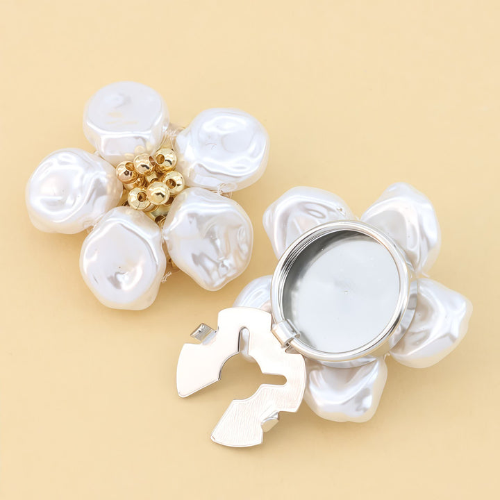 1 paire de couvre-boutons de chemise décoratifs à pression en forme de fleur de perle - image 6