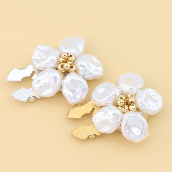 1 paire de couvre-boutons de chemise décoratifs à pression en forme de fleur de perle - image 5