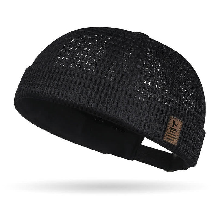 Casquette Docker d'été respirante sans visière, style streetwear, en maille respirante. - Noir - Réglable (21 5/8"-23 5/8") - image 0