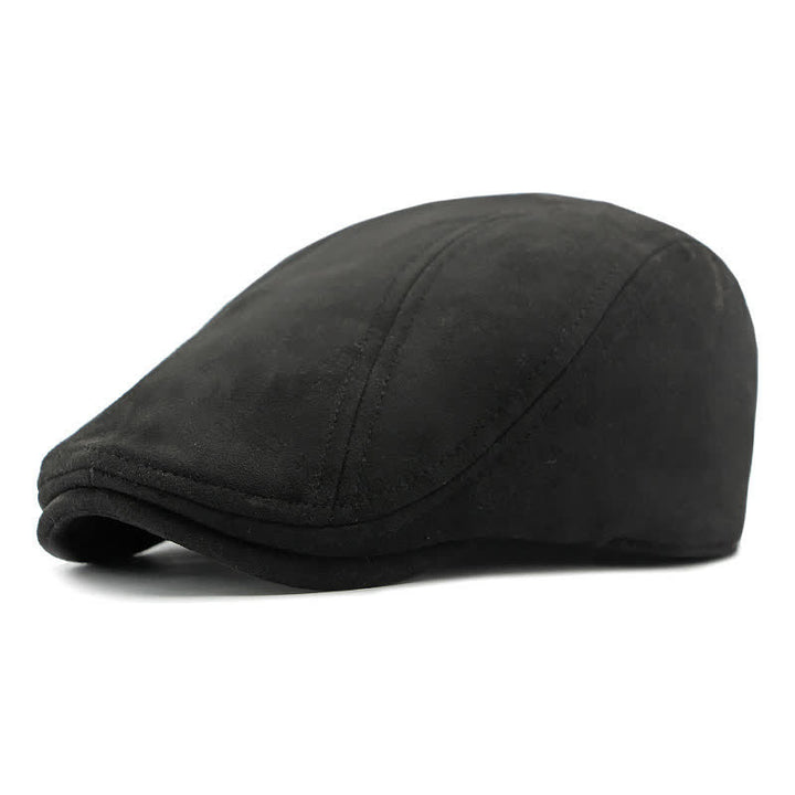 Béret plat unisexe intemporel en daim style vintage Ivy - Noir - Réglable (21 5/8"-23 1/4") - image 9